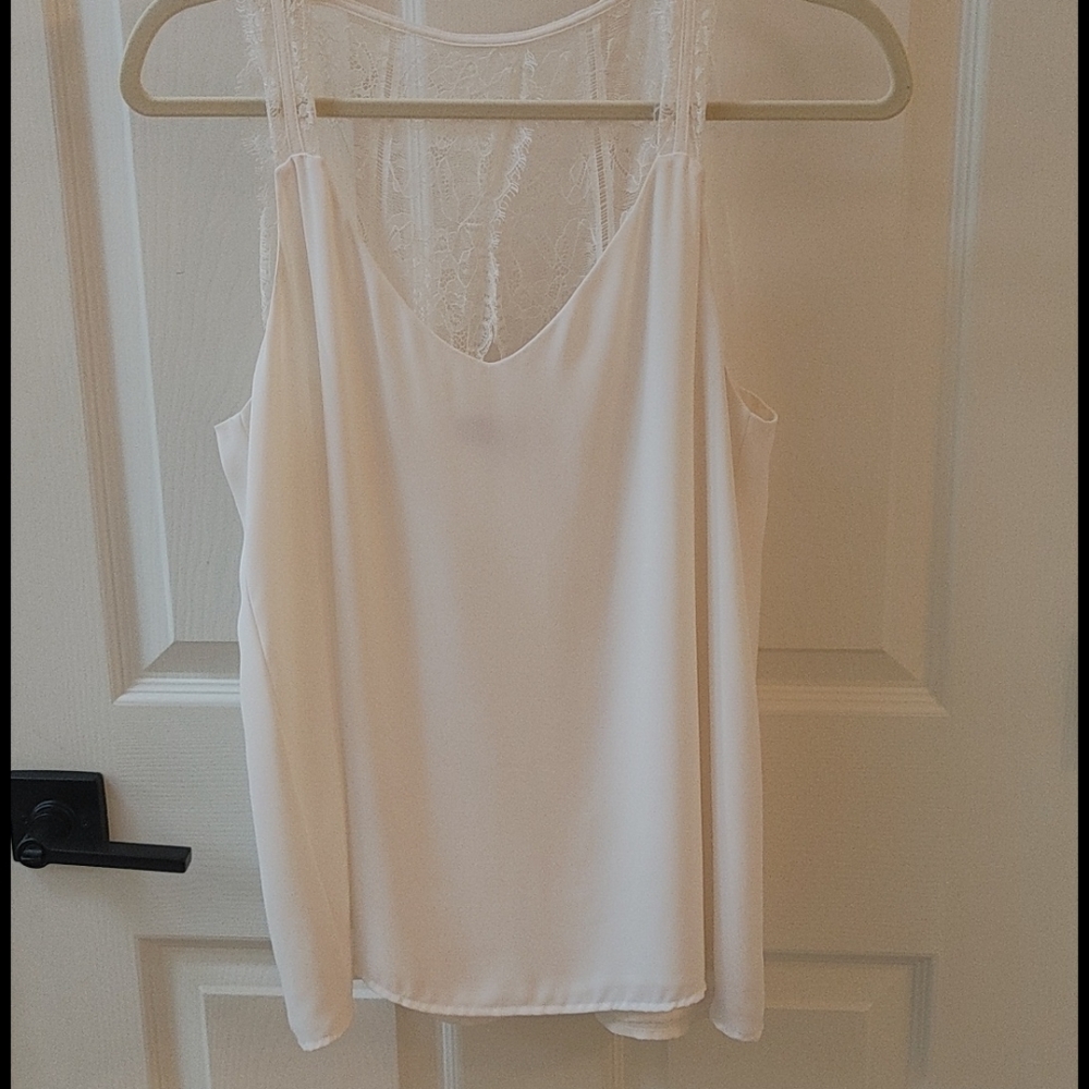 White/off white sleeveless blouse, size M